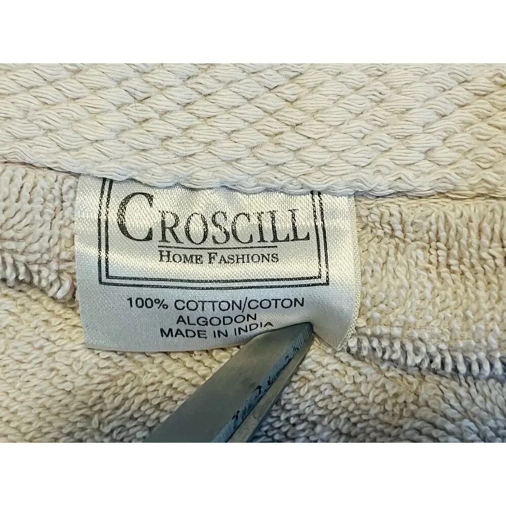 Croscill Bath Body Towel 80s Pastel Pink Green Geometric Abstract Shabby Chic Br